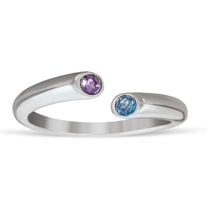 0.07ct Amethyst and 0.07ct Blue Topaz Ring in 925 Sterling Silver (RC655AAMBT)