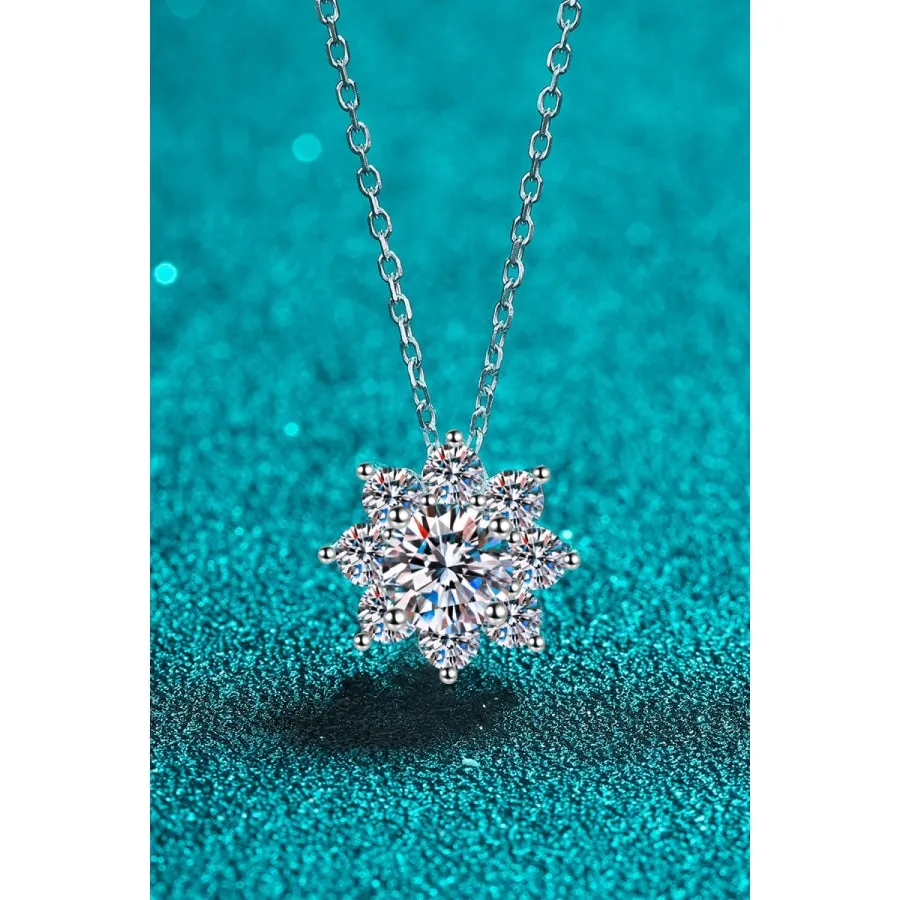 1 Carat Moissanite Floral-Shaped Pendant Necklace