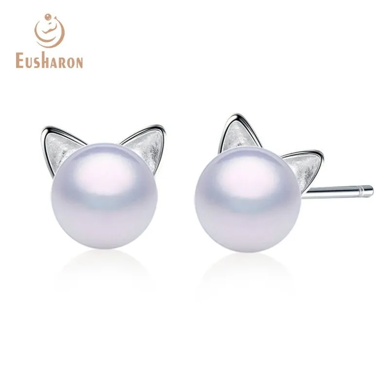 10 PCS Cute Cat Freshwater Pearl Pendant Necklace Earrings Jewelry Set