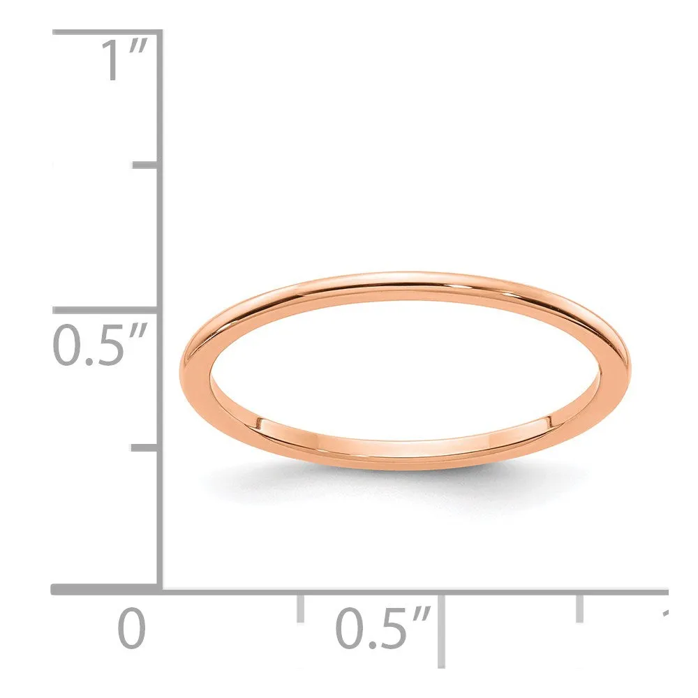 10K Rose Gold 1.2mm Half Round Stackable Band | 1STK17-120R