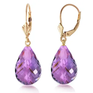 14 Carat 14K Solid Yellow Gold Loveliness Amethyst Earrings