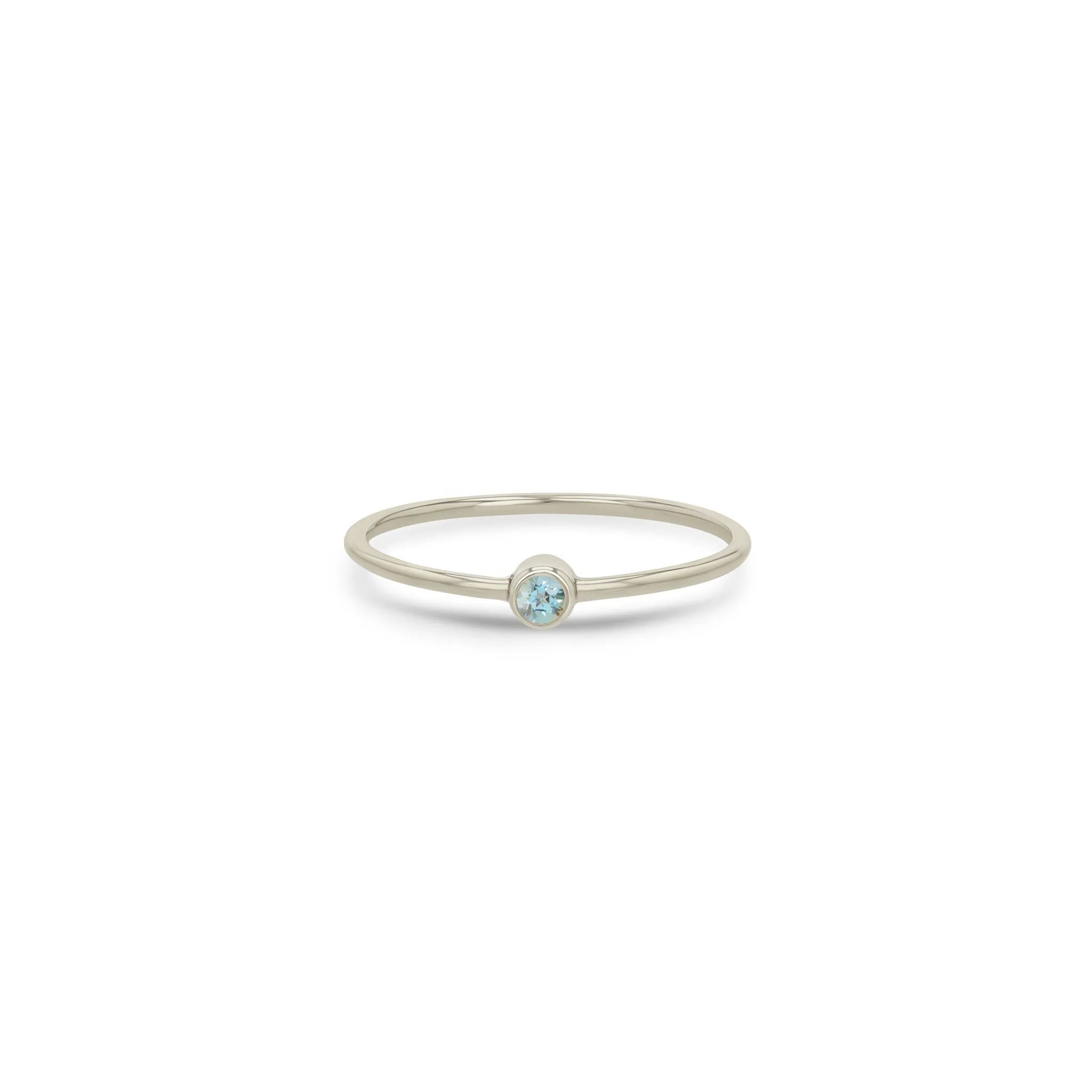 14k Aquamarine Bezel Ring | March Birthstone