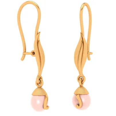 14k Gold Leaf Motif Earrings From Pc Chandra Amazea Collection