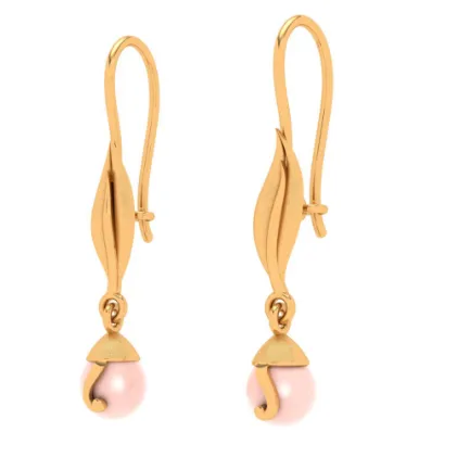 14k Gold Leaf Motif Earrings From Pc Chandra Amazea Collection