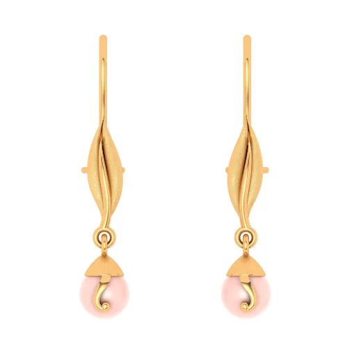 14k Gold Leaf Motif Earrings From Pc Chandra Amazea Collection