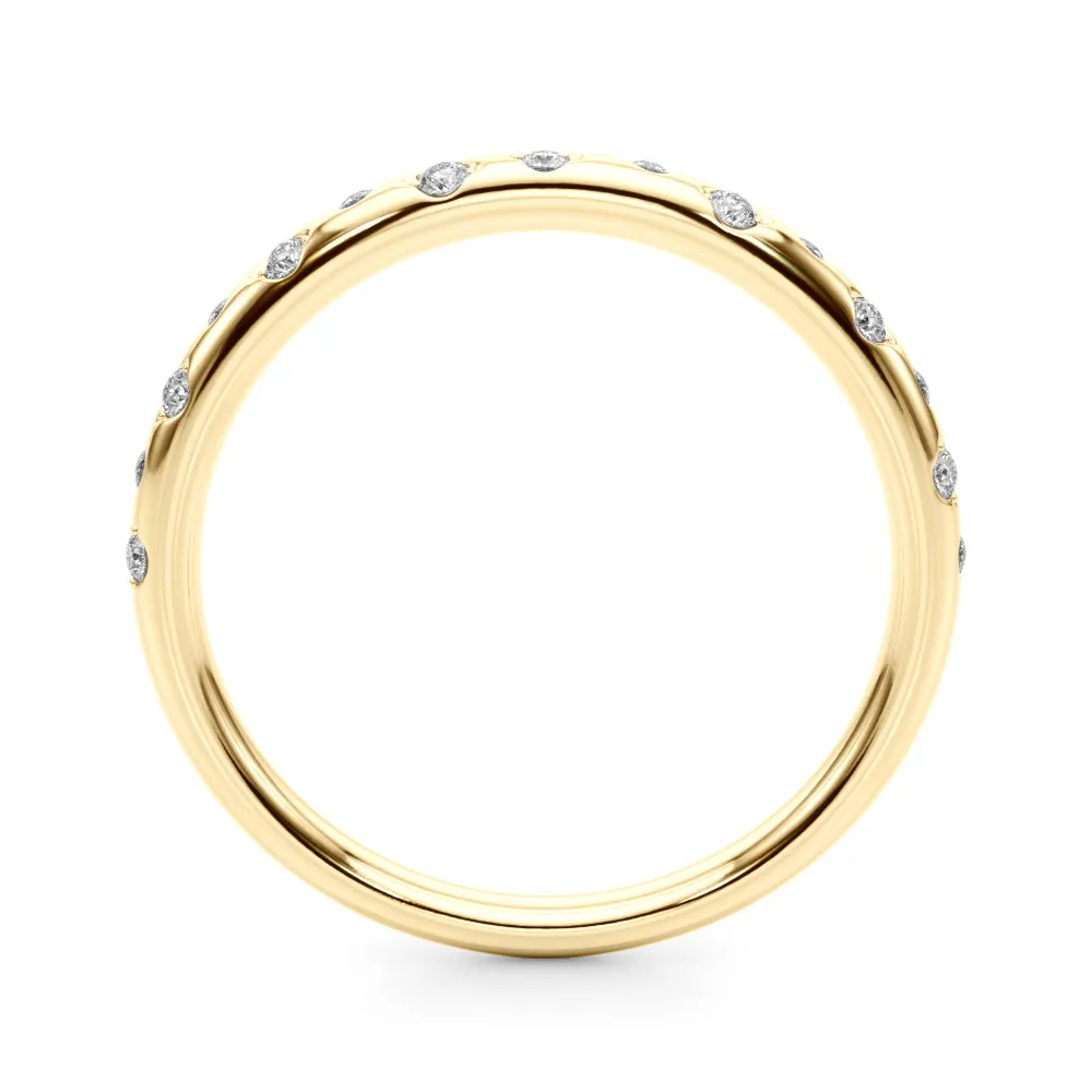 14K Inset Ladies Wedding Band