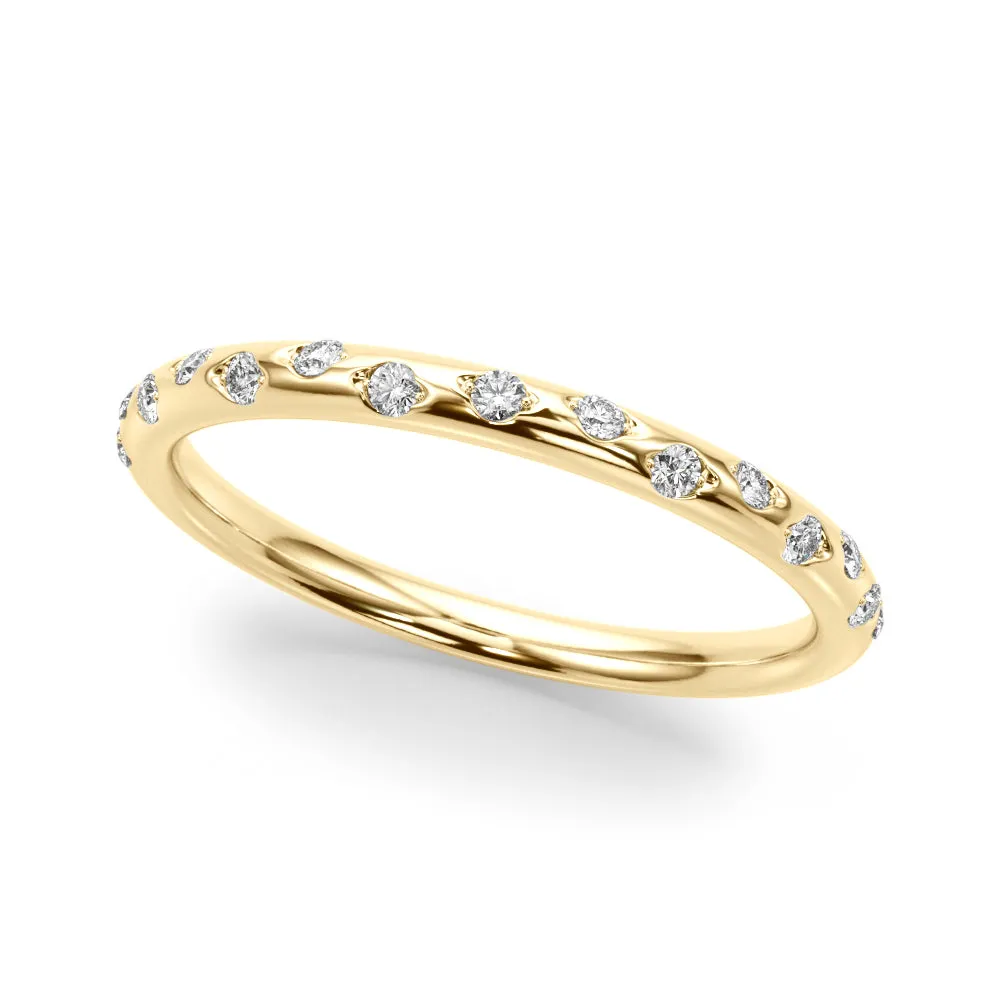 14K Inset Ladies Wedding Band