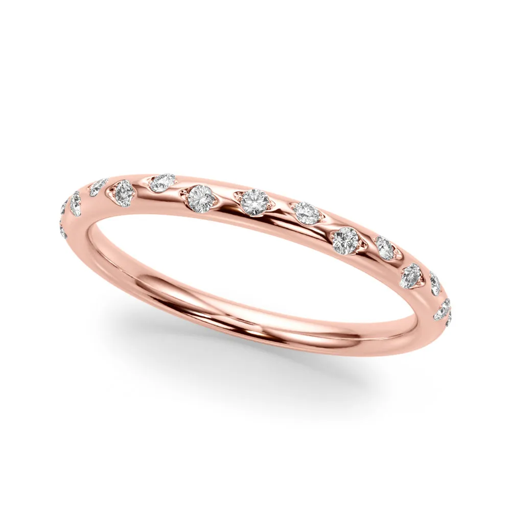 14K Inset Ladies Wedding Band