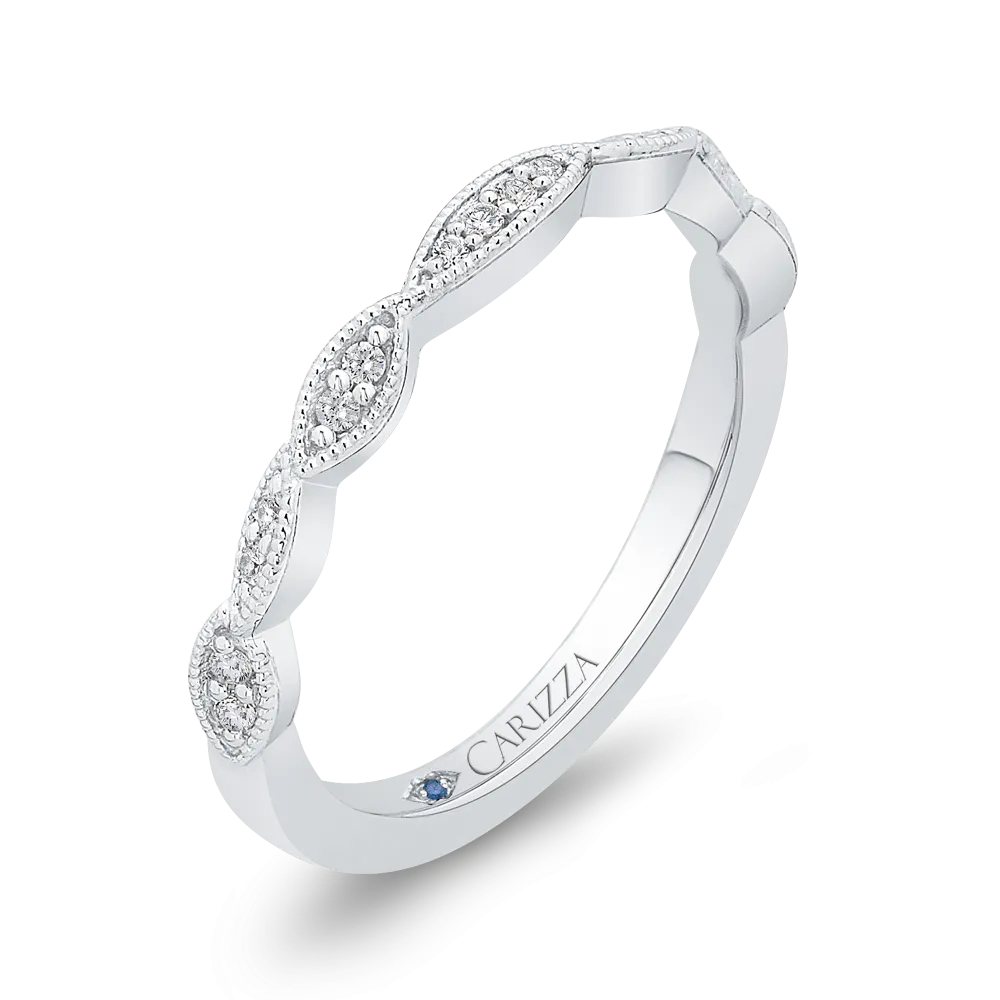 14K White Gold Round Diamond Infinity Wedding Band