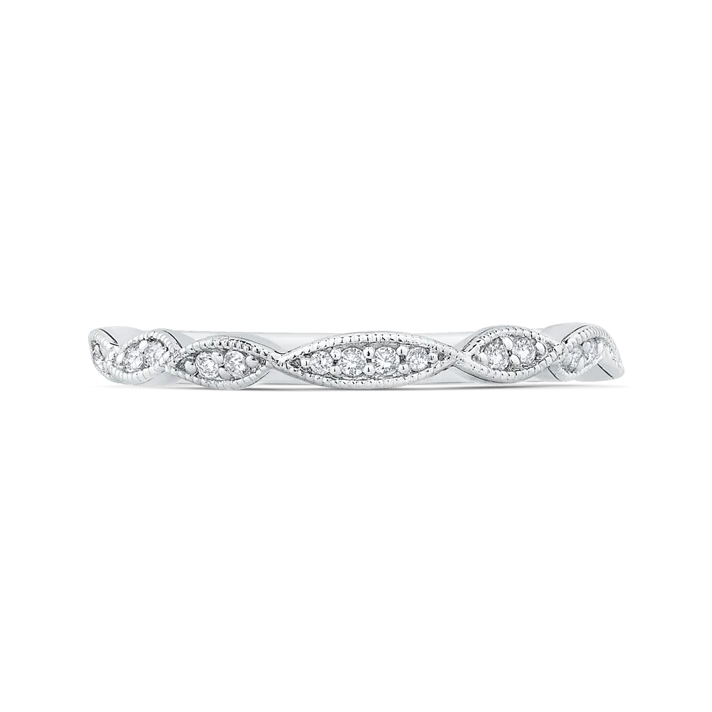 14K White Gold Round Diamond Infinity Wedding Band