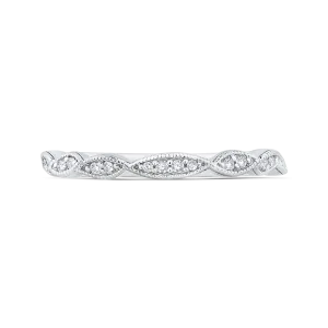 14K White Gold Round Diamond Infinity Wedding Band