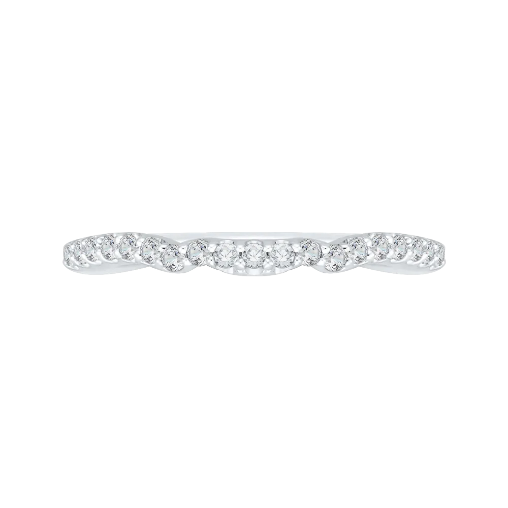 14K White Gold Round Diamond Wedding Band