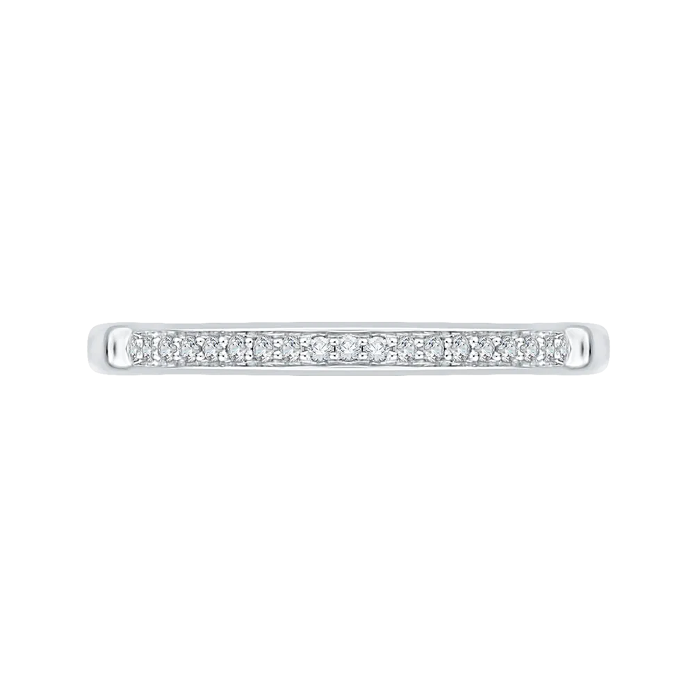 14K White Gold Round Diamond Wedding Band