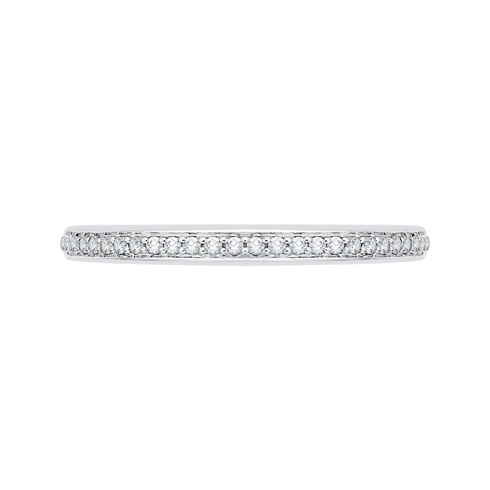 14K White Gold Round Diamond Wedding Band