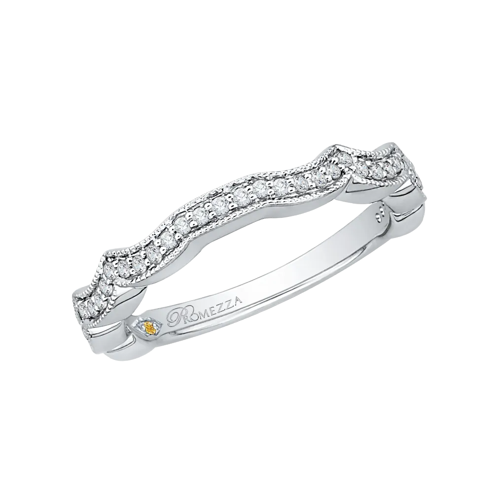 14K White Gold Round Diamond Wedding band