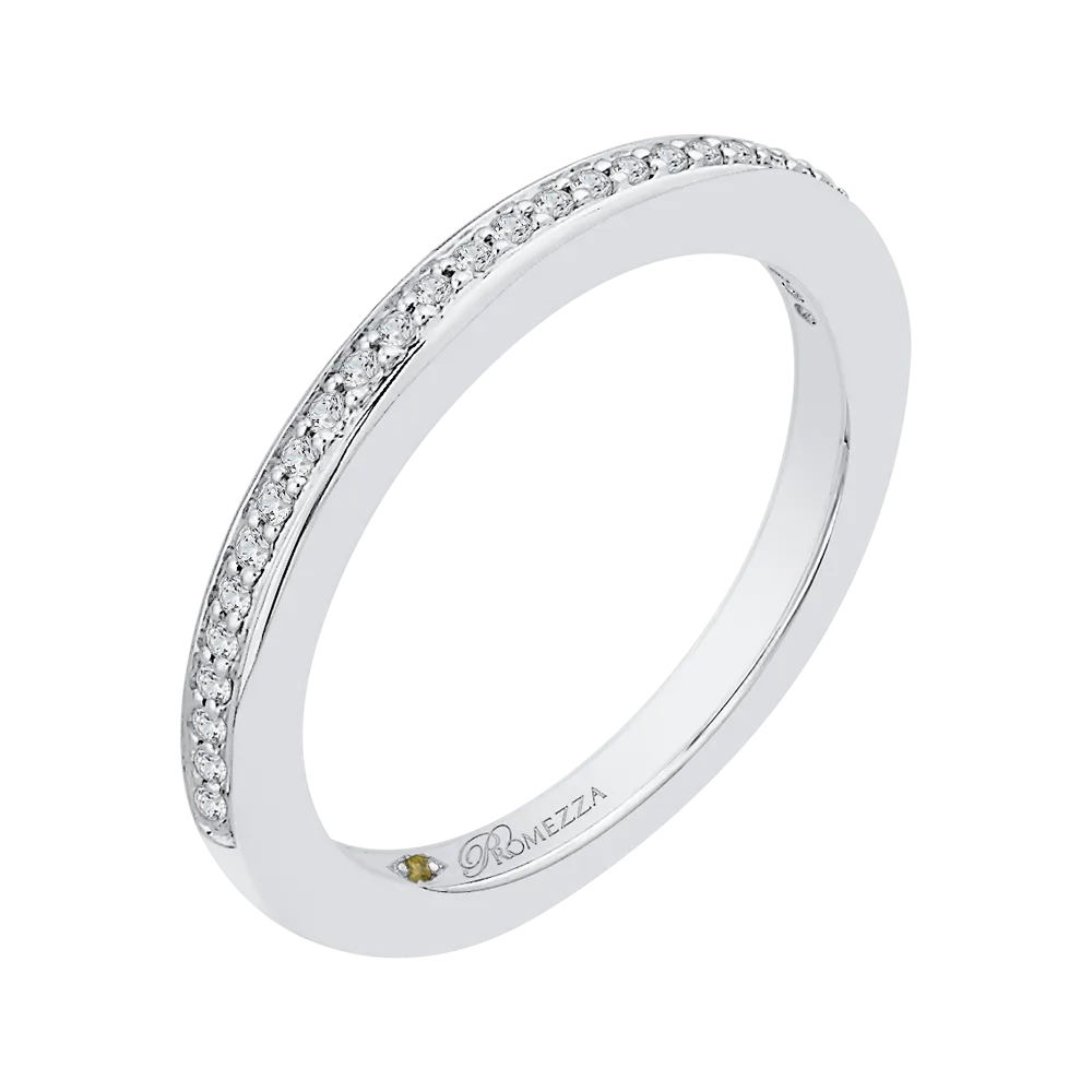 14K White Gold Round Diamond Wedding Band