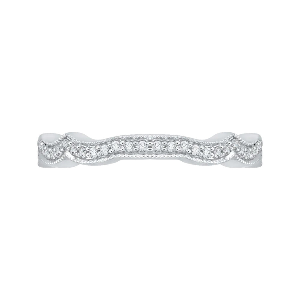 14K White Gold Round Diamond Wedding band