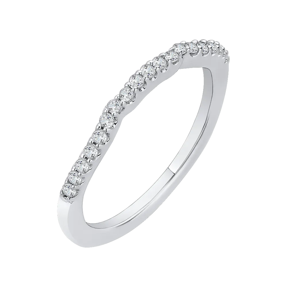 14K White Gold Round Diamond Wedding Band