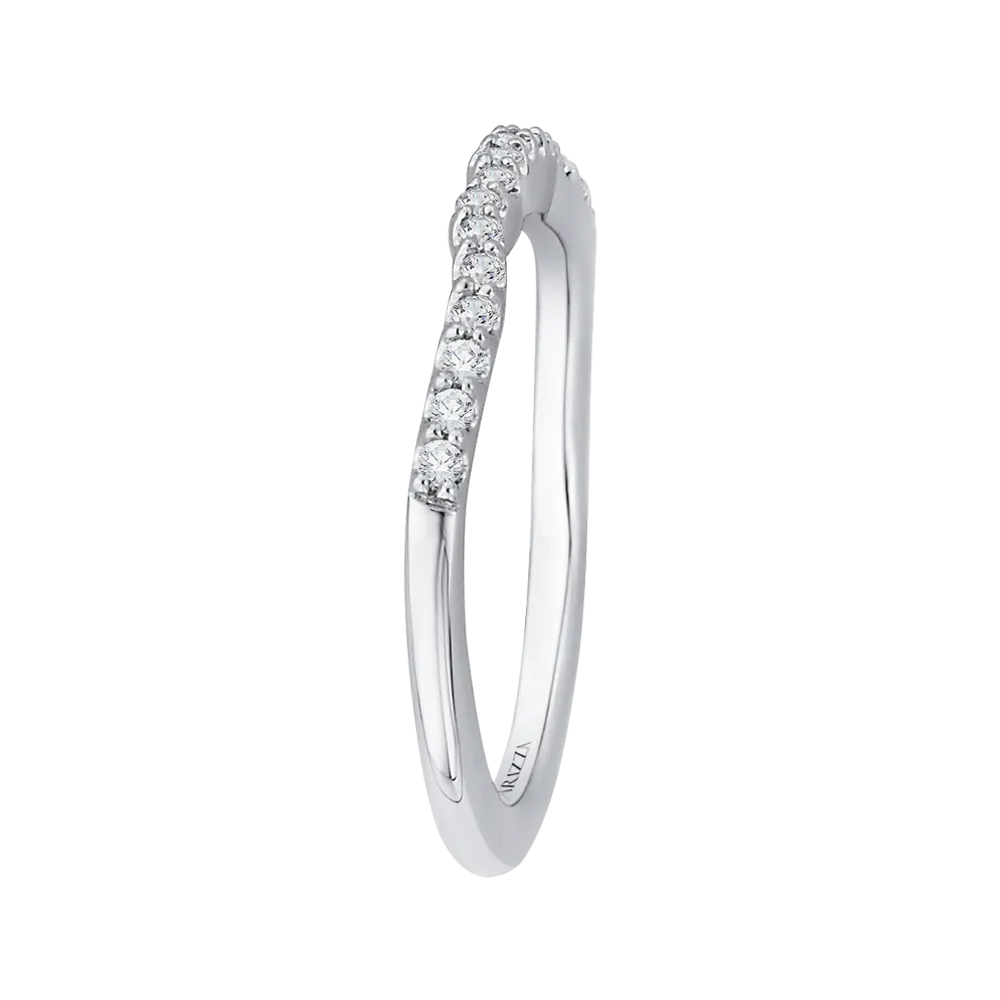 14K White Gold Round Diamond Wedding Band