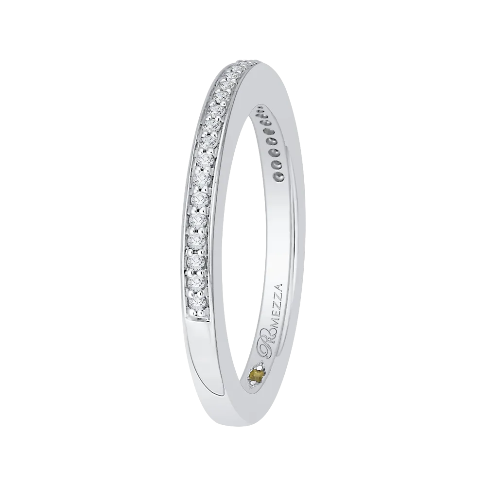 14K White Gold Round Diamond Wedding Band