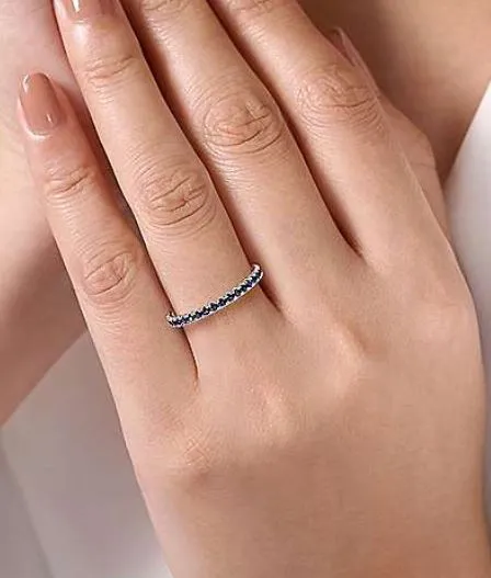 14K White Gold Sapphire Stackable Ring