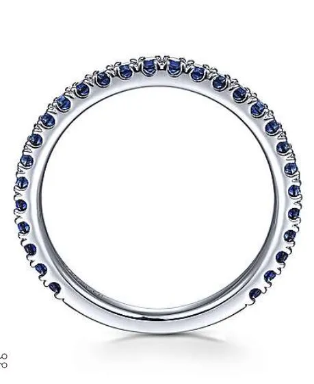 14K White Gold Sapphire Stackable Ring