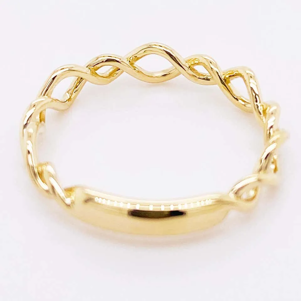 14K Yellow Gold Twisted Stackable Band