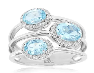 14kw aquamarine and diamond ring