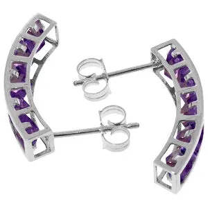 4.5 Carat 14K Solid White Gold Gate To Your Heart Amethyst Earrings