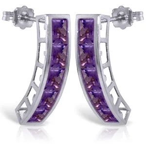 4.5 Carat 14K Solid White Gold Gate To Your Heart Amethyst Earrings