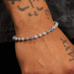 5mm ICED BALL BRACELET - WHITE GOLD