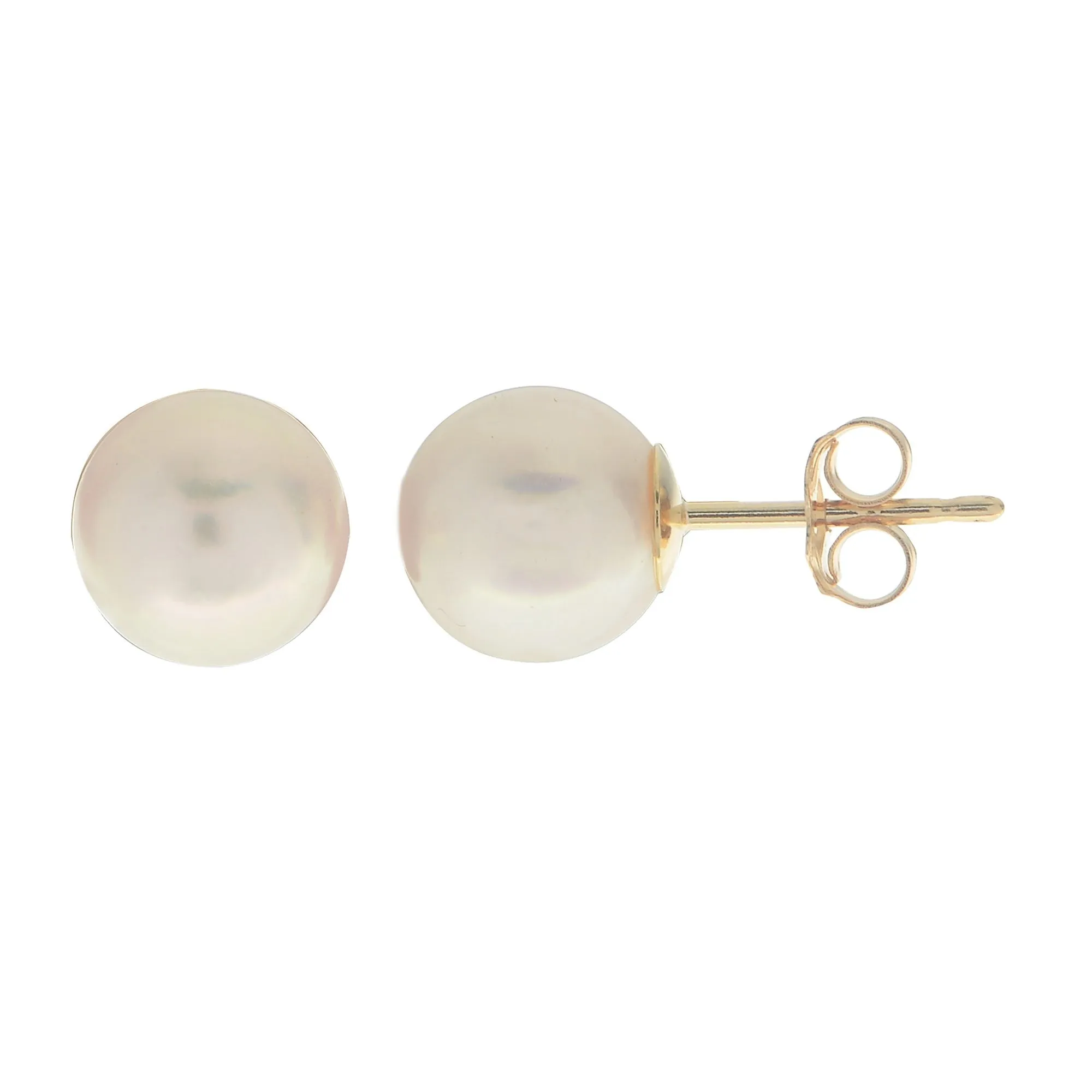 7mm “AA” Akoya Pearl 14K Yellow Gold Stud Earrings