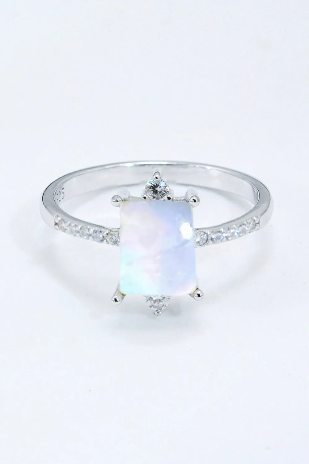 925 Sterling Silver Square Moonstone Ring