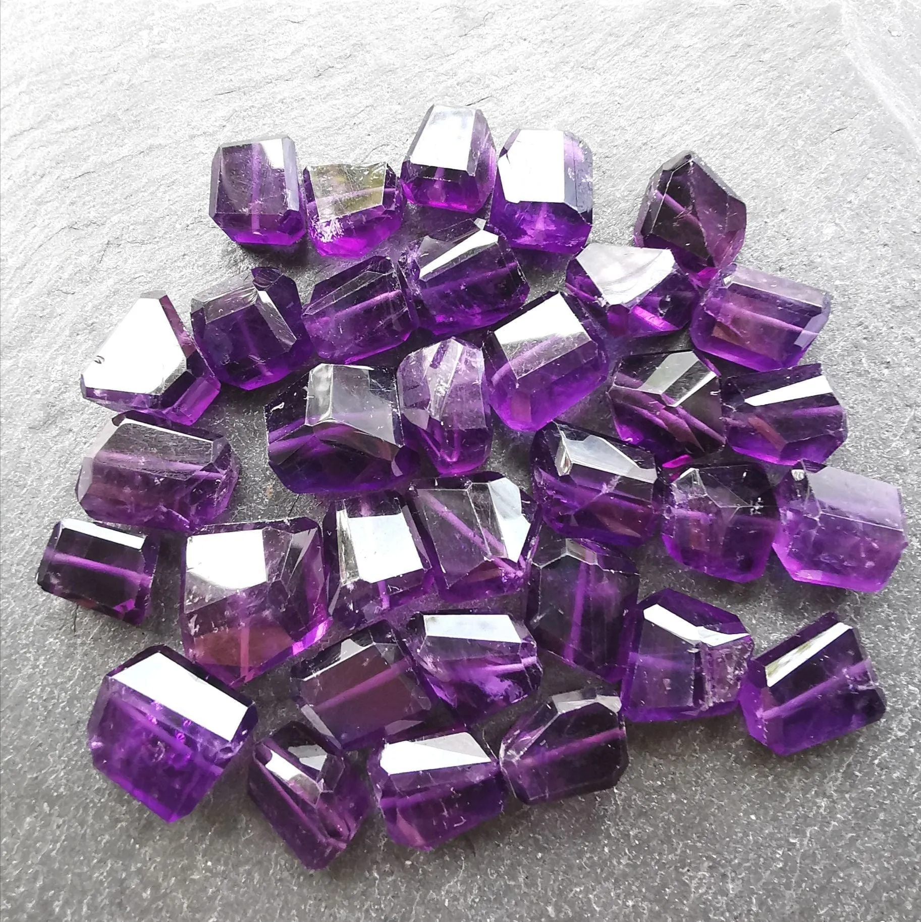 African Amethyst Faceted Nugget Bead (per bead)