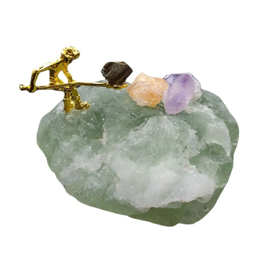 Amethyst Cluster Miner Molding Ornament