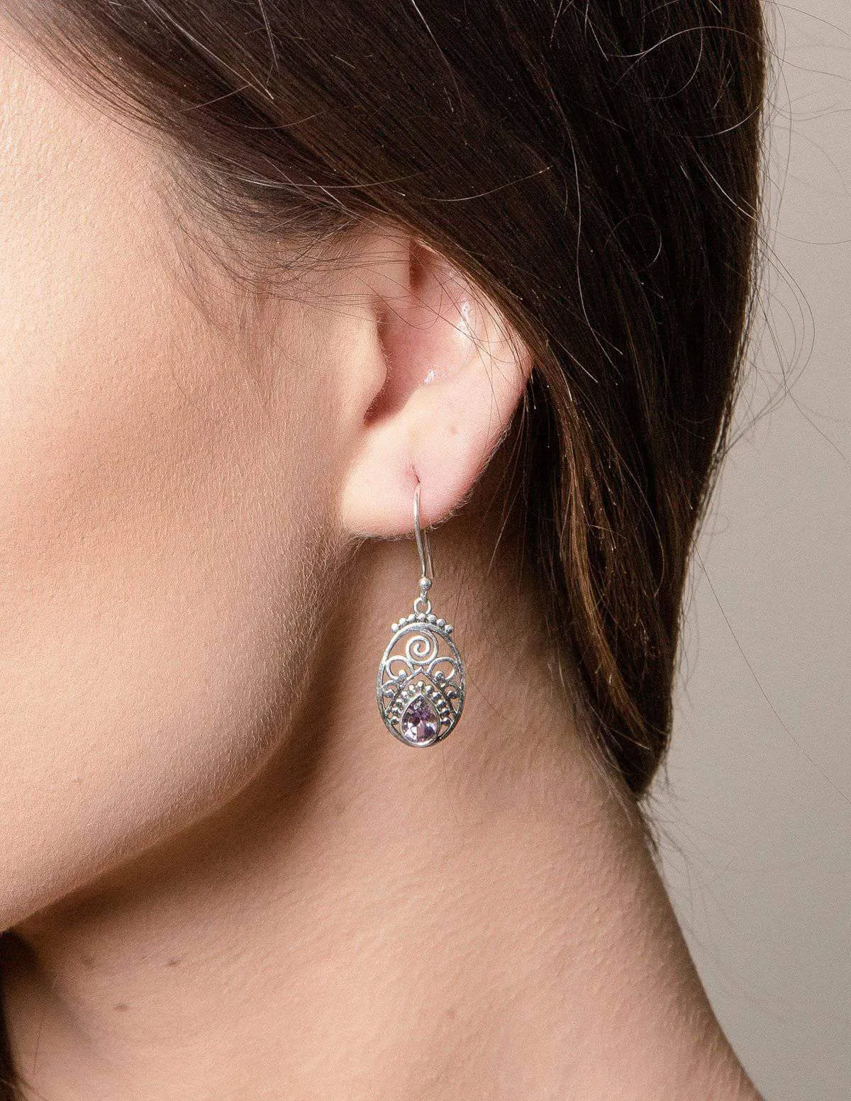 Amethyst Filigree Earrings