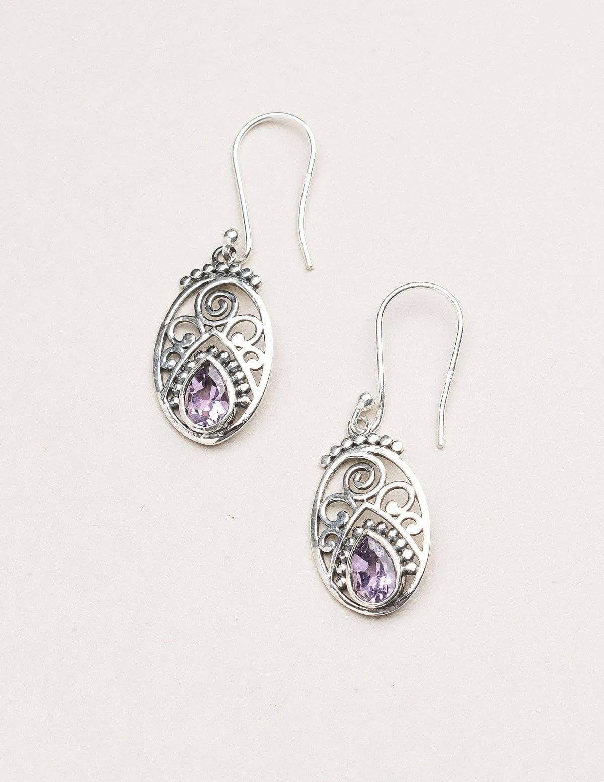 Amethyst Filigree Earrings