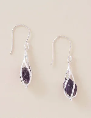 Amethyst Silver Drop Earrings