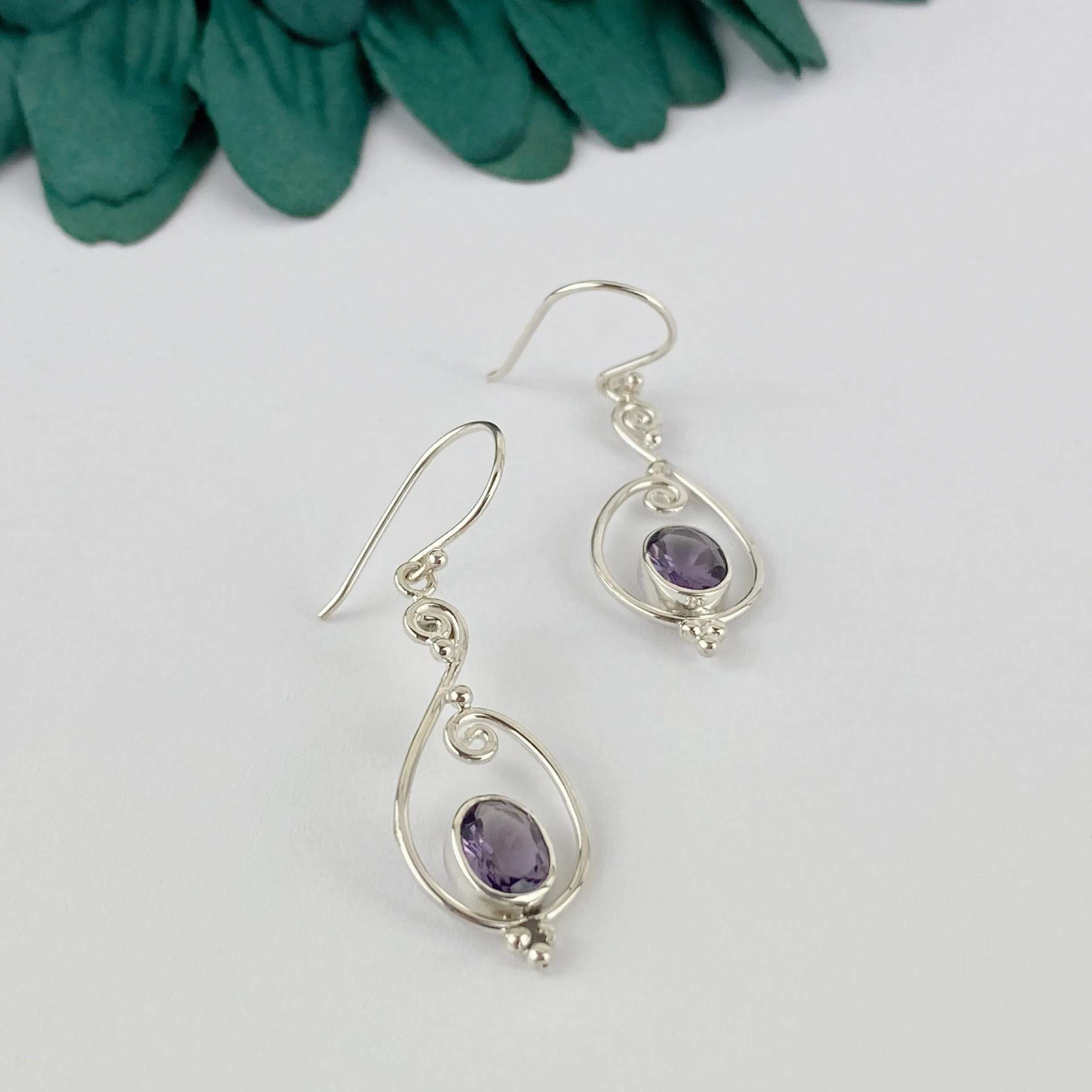 Amethyst Swirl Earrings - VE611AM