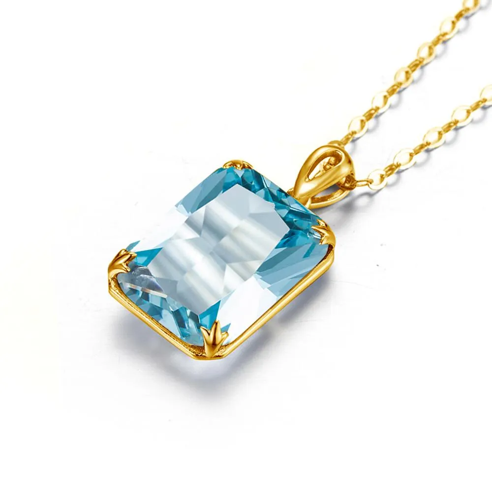 Aquamarine 14K Gold Pendants