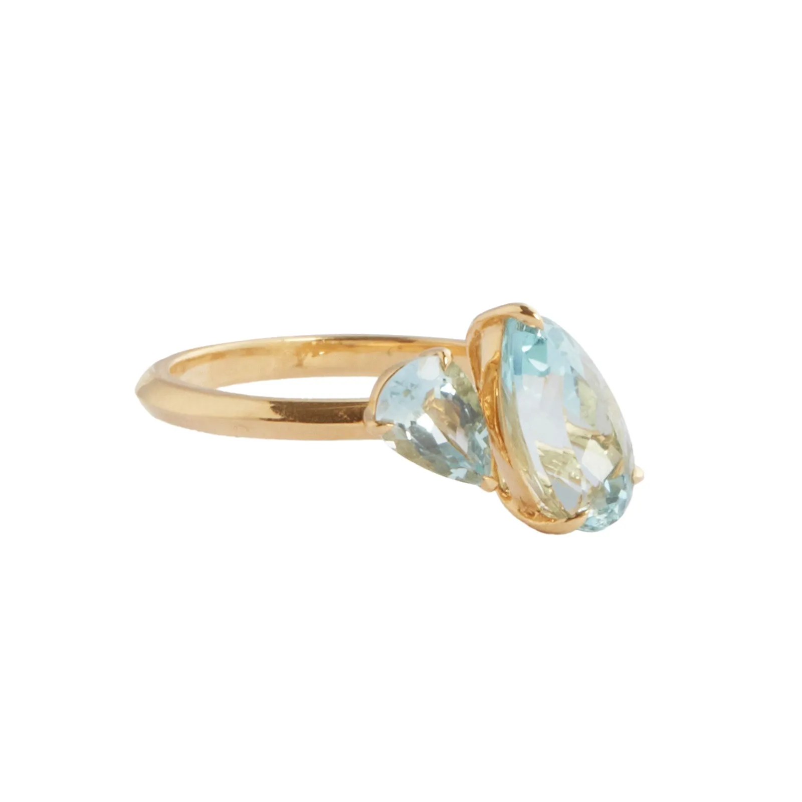 Aquamarine Double Pear Ring