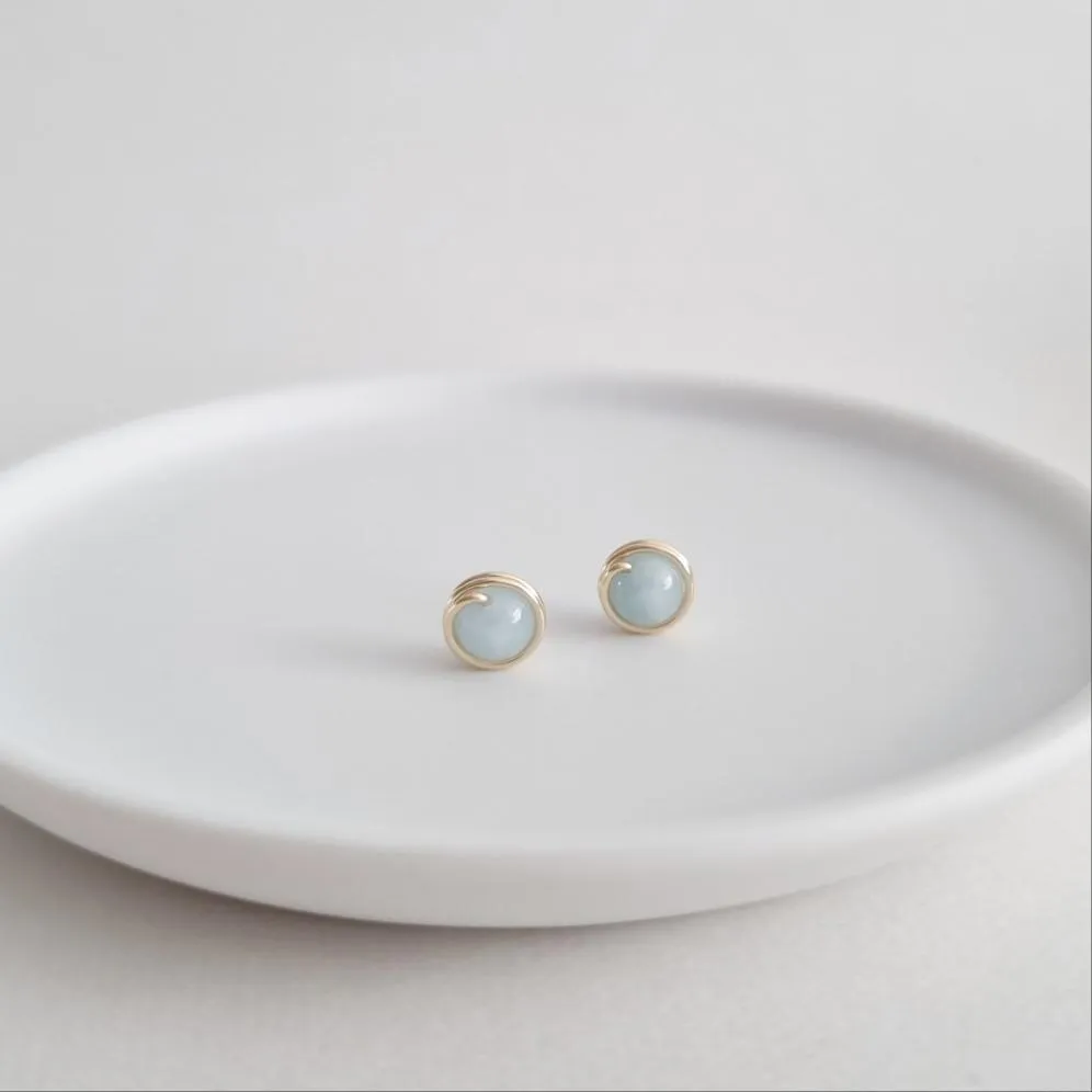 Aquamarine Earstuds (Medium) / 14k Gold-filled