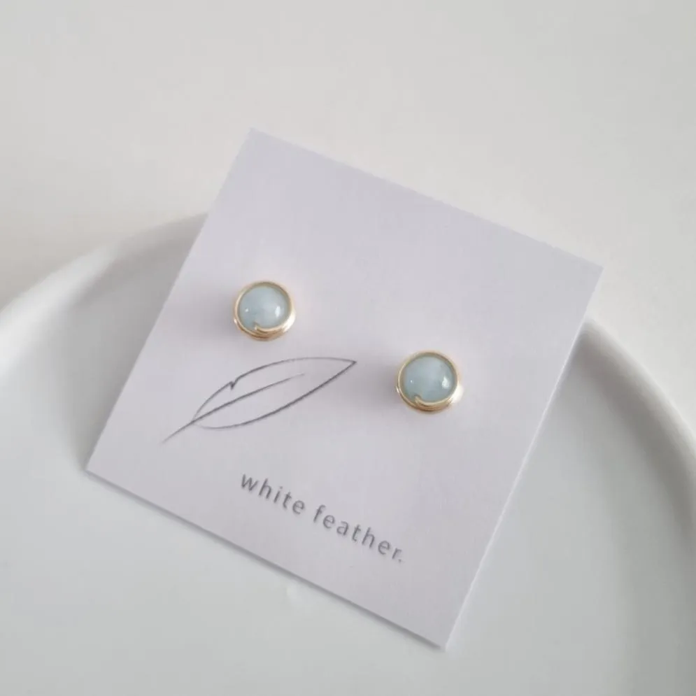 Aquamarine Earstuds (Medium) / 14k Gold-filled