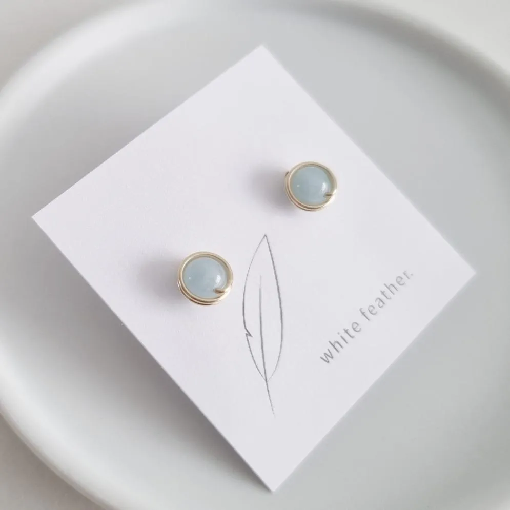 Aquamarine Earstuds (Medium) / 14k Gold-filled