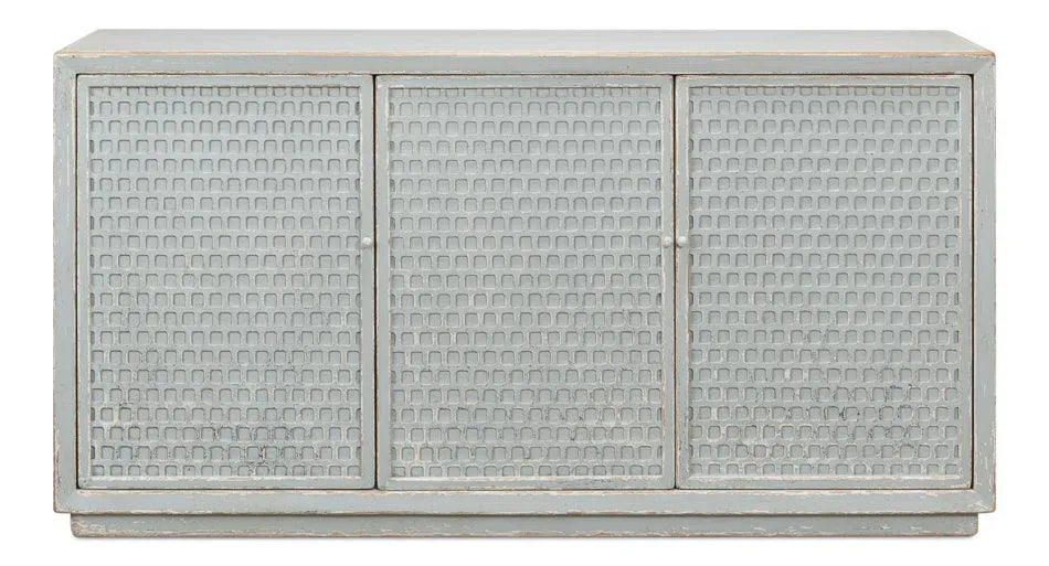 Aquamarine Light Blue Textured Sideboard