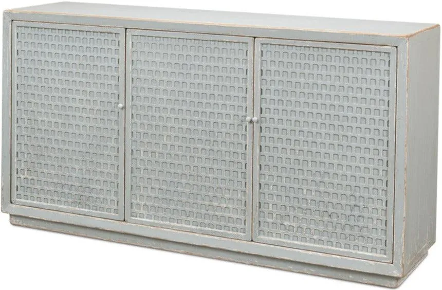 Aquamarine Light Blue Textured Sideboard