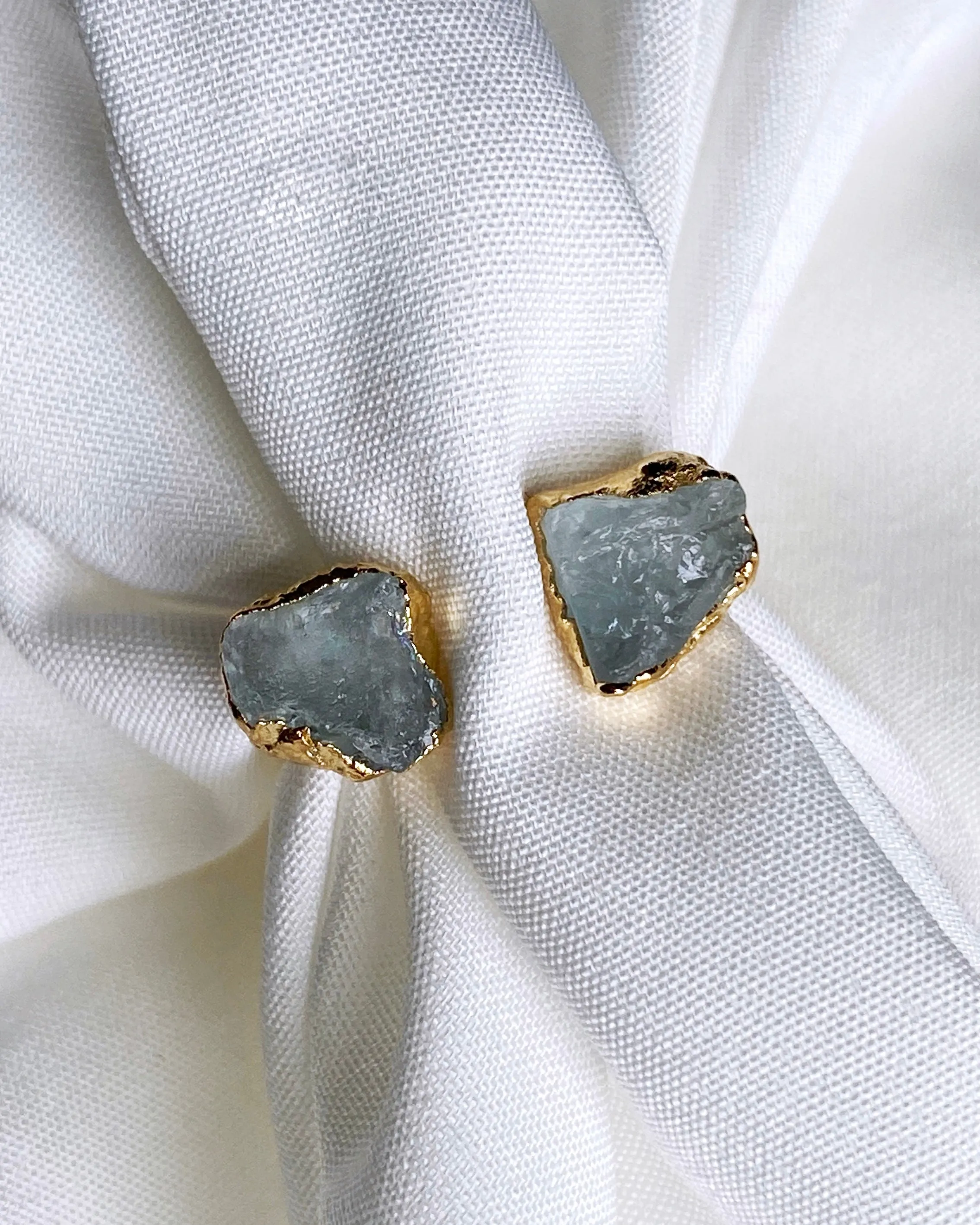 Aquamarine Raw Stone Open Ring