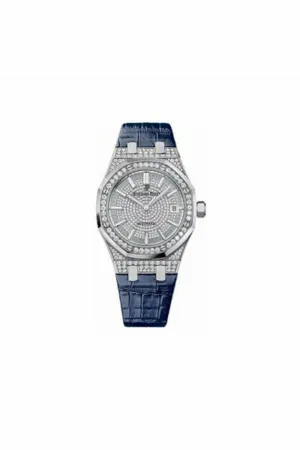 audemars piguet royal oak white gold diamond paved dial ladies watch ref. 15452bc.zz.d019cr.01