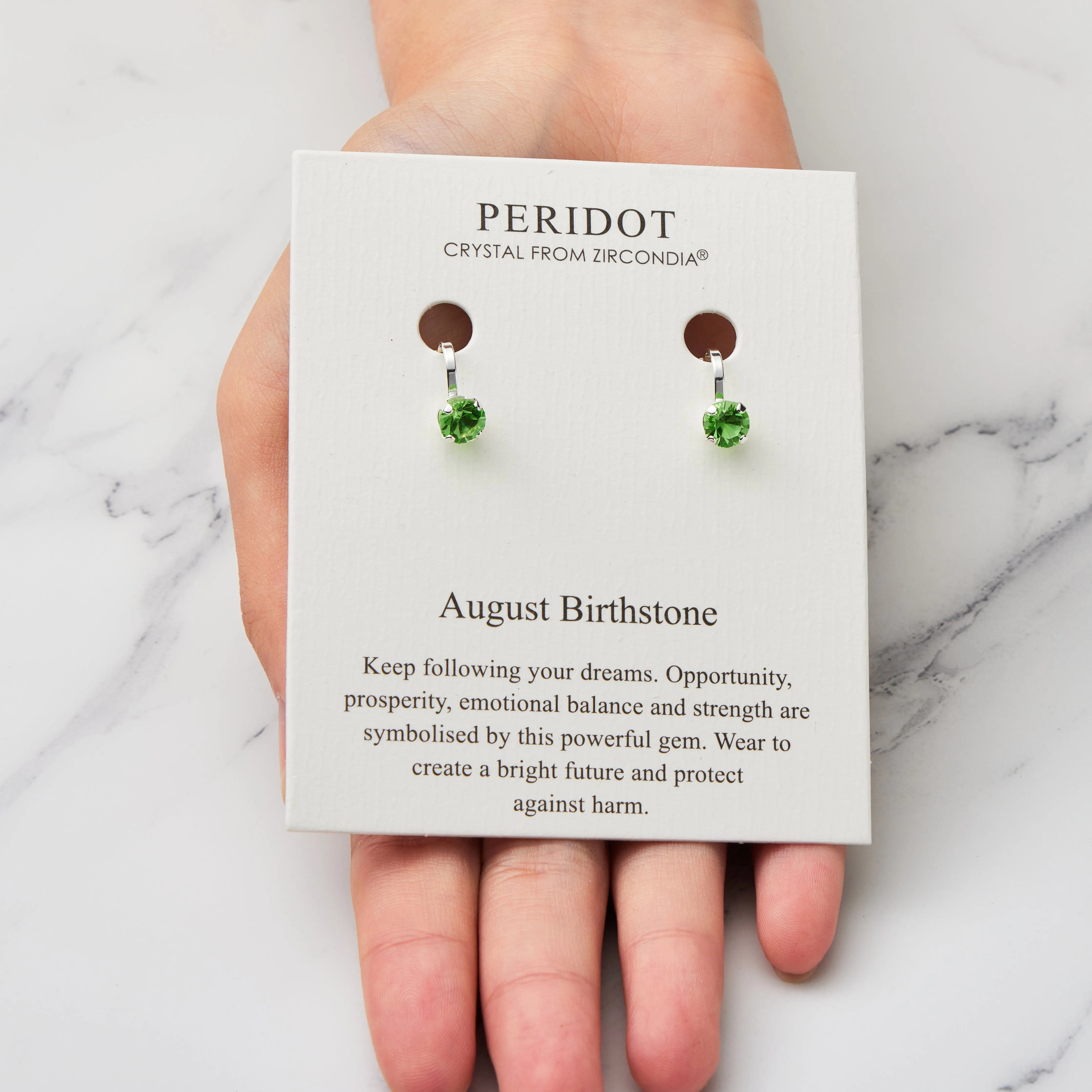 August (Peridot) Birthstone Clip On Earrings Created with Zircondia® Crystals