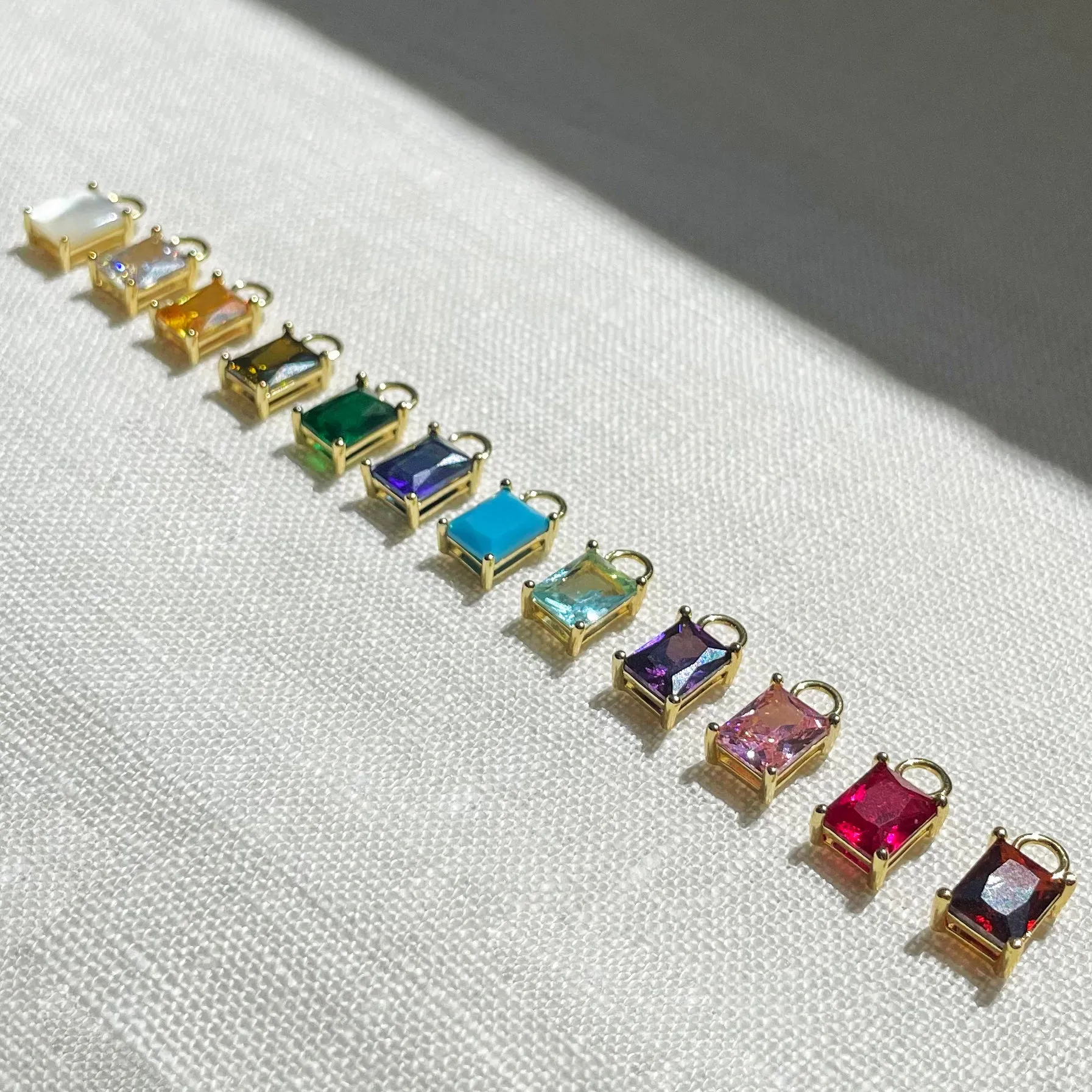 Birthstone Charm Single Stacker Earring